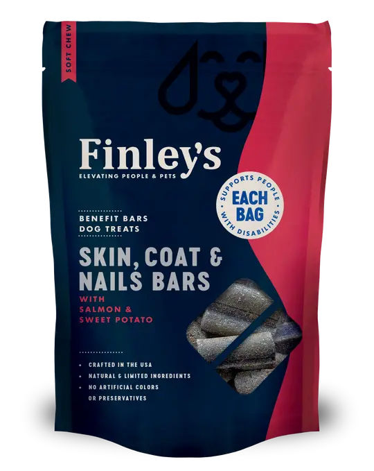 Finley's Skin, Coat & Nails Soft Chew Benefit Bars Dog Treats 1