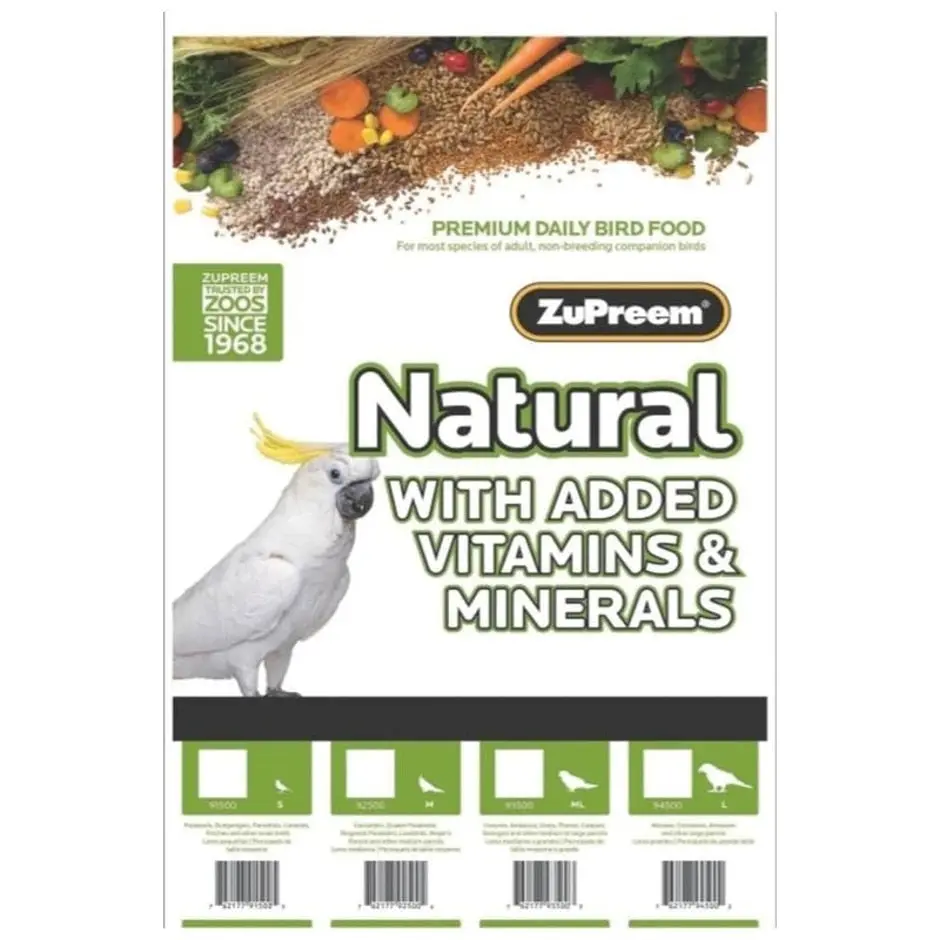 Zupreem Natural With Added Vitamins & Minerals Lg Parrot 1