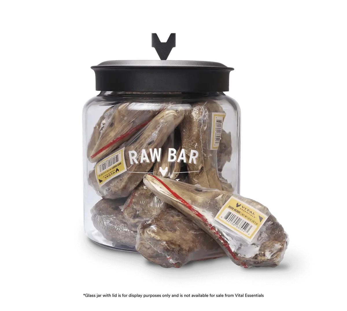 Vital Essentials Raw Bar Freeze Dried Raw Duck Heads Dog Snacks 1