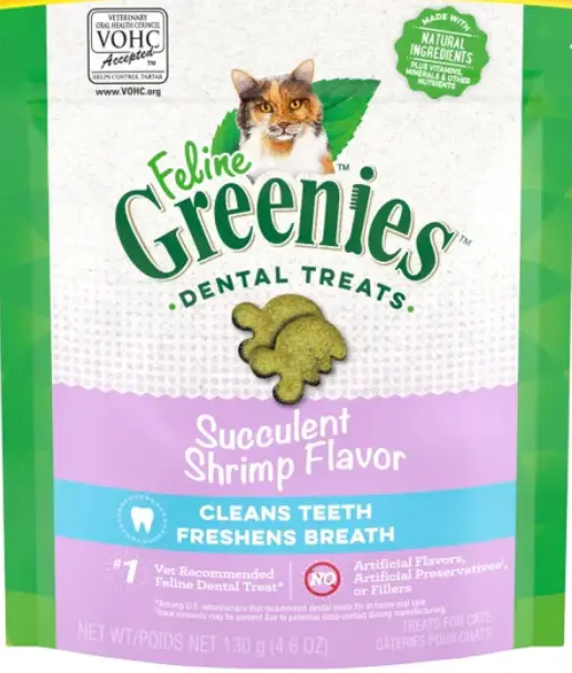Feline Greenies Succulent Shrimp Flavored Dental Treats 1