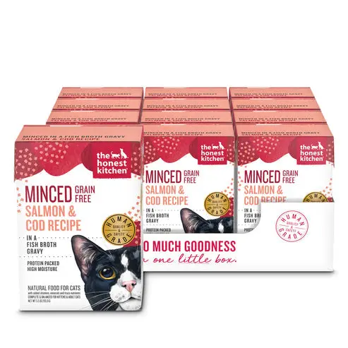 The Honest Kitchen Grain Free Minced Salmon & Cod In Fish Broth Gravy Wet Cat Food 1