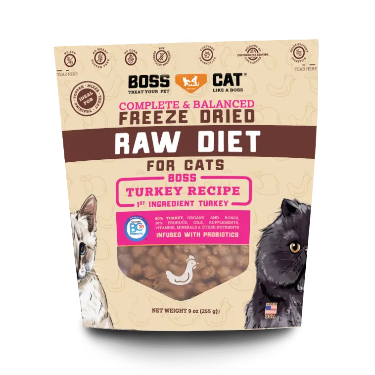 Boss Cat® Brand Freeze Dried Raw Diet Turkey Recipe 1