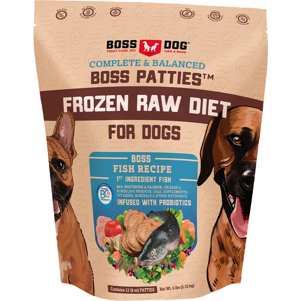Boss Dog™ Raw Frozen Boss Patties™ Boss Nuggs™ Fish Recipe 1