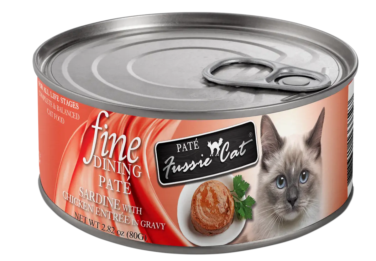 Fussie Cat Fine Dining Pate Sardine With Chicken Entree In Gravy Canned Cat Food 1