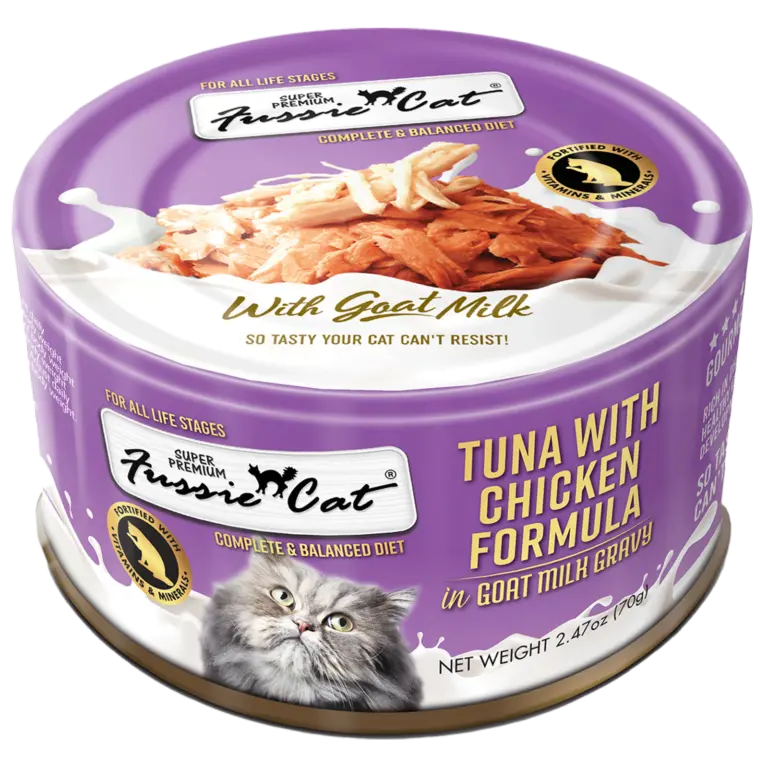 Fussie Cat Premium Tuna With Chicken Formula In Goat Milk Gravy Canned Cat Food 1