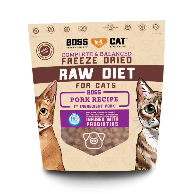 Boss Cat® Freeze Dried Raw Diet For Cats Pork Recipe 1