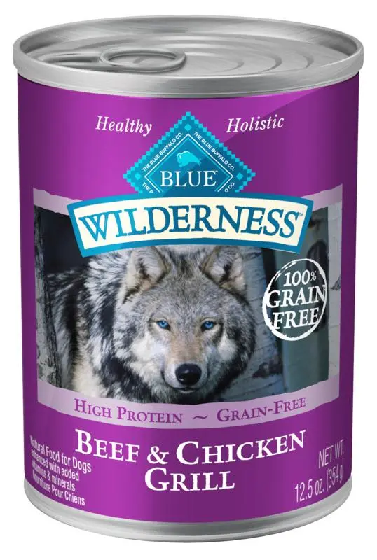 Blue Buffalo Wilderness Grain Free Beef & Chicken Canned Dog Food 1