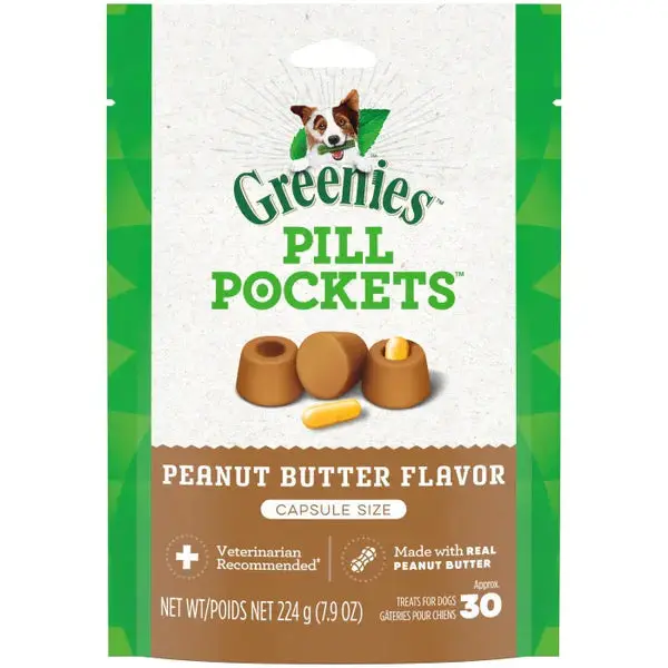 Greenies Peanut Butter Flavored Capsule Pill Pockets Dog Treats 1