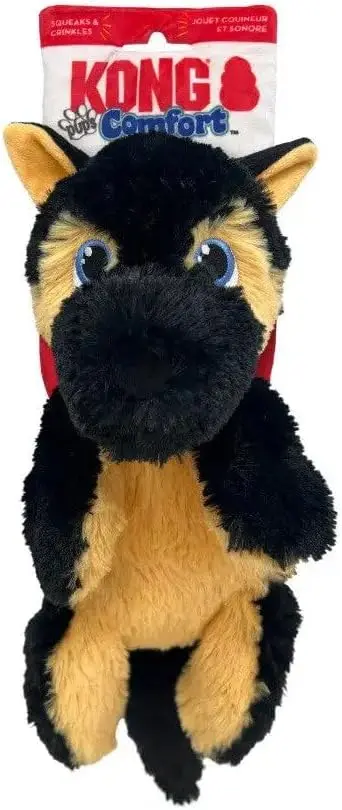 Kong Comfort Pups Low Stuffing Plush Fur And Crinkly Noise With Squeaker 1