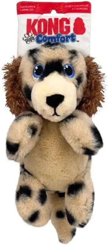 Kong Comfort Pups Low Stuffing Plush Fur And Crinkly Noise With Squeaker 1