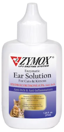 Zymox® Enzymatic Ear Solution With 0.5% Hydrocortisone For Cats And Kittens 1