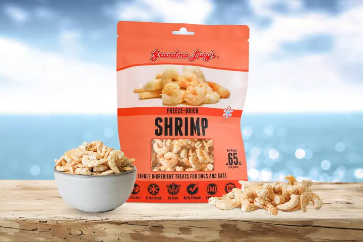 Grandma Lucy's Singles - Shrimp Grain-Free Freeze-Dried Dog & Cat Treats 1