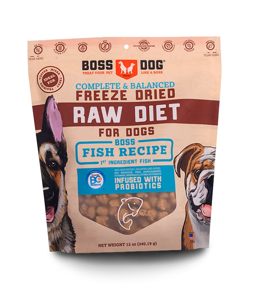 Boss Dog® Brand Freeze Dried Raw Diet Fish Recipe For Dog 1