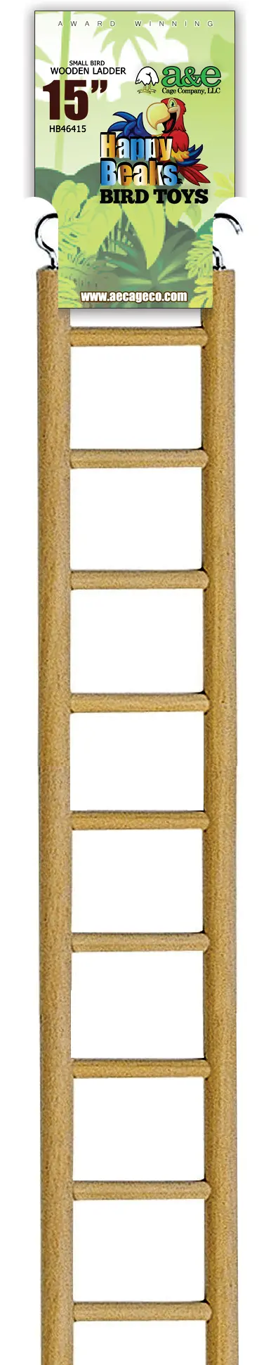 A&E Cage Company Small Bird Wooden Hanging Ladder 1