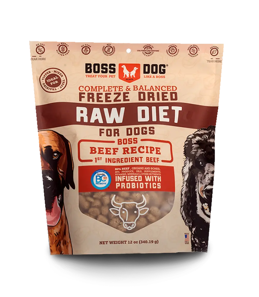Boss Dog® Brand Freeze Dried Raw Diet Beef Recipe For Dog 1