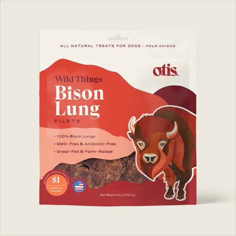 Otis Wild Things  Bison Lung  Filets Dog Treats 1