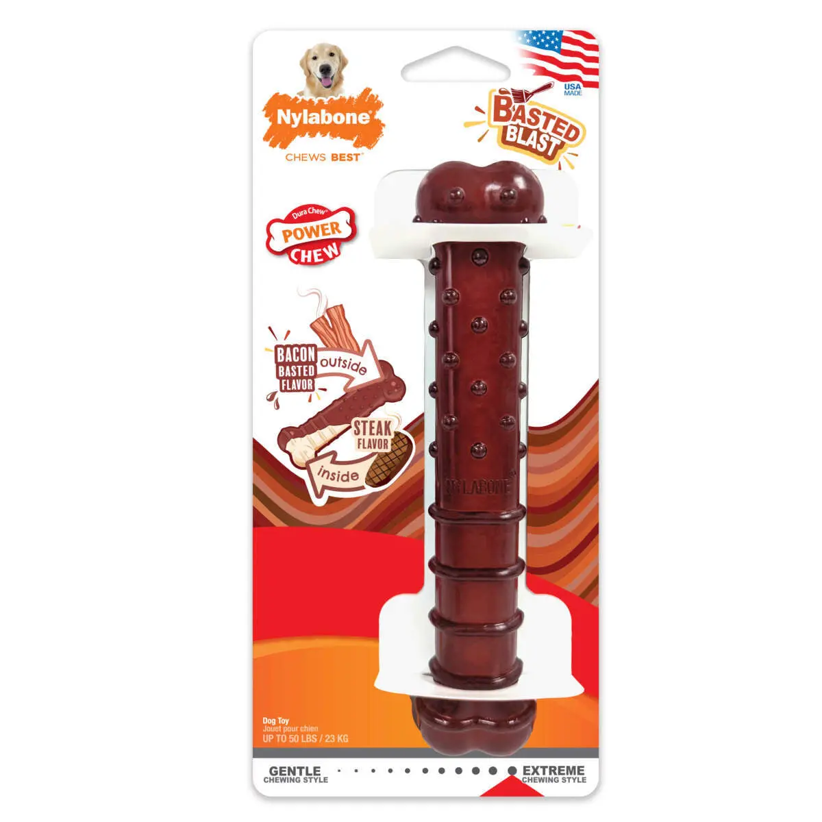 Nylabone Power Chew Basted Blast Dual Flavored Dog Chew Toys 2