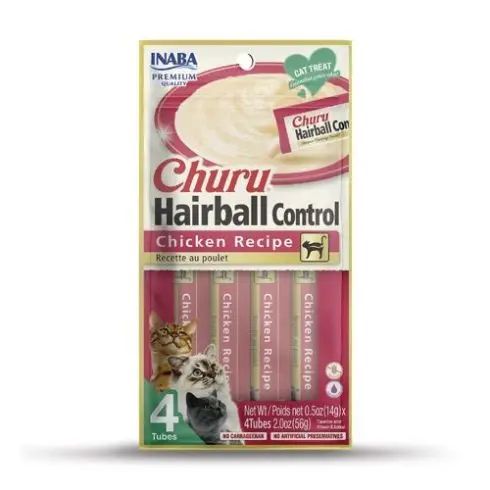 Inaba Churu Hairball Control Chicken Recipe Cat Treat 1
