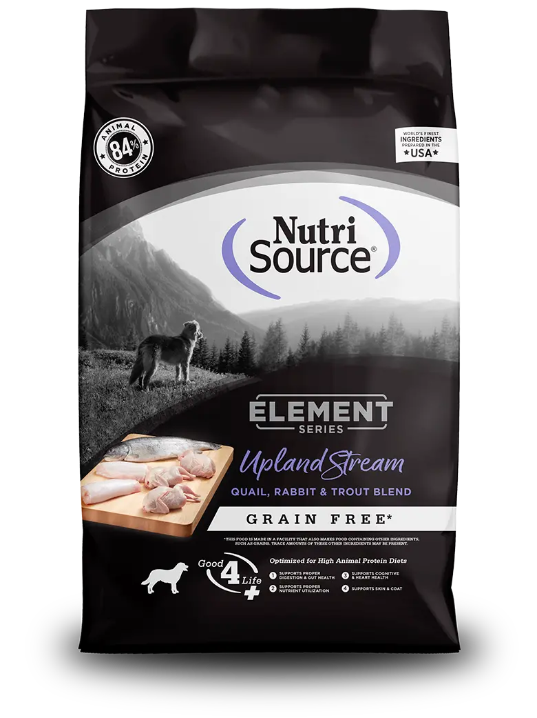 Nutrisource® Element Series Upland Stream Recipe Grain Free Quail, Rabbit, & Trout Blend Dog Food 1