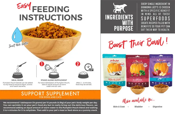 Grandma Lucy's Pumpkin Pouch Inflammation Support Supplement For Dogs & Cats 2