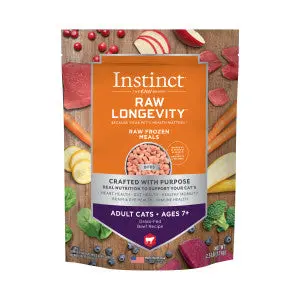 Instinct Raw Longevity Adult 7+ Frozen Beef Bites Cat Food 1