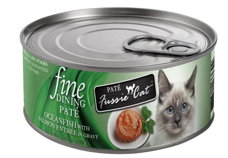 Fussie Cat Fine Dining - Pate - Oceanfish With Salmon Entree In Gravy Cat Food 1