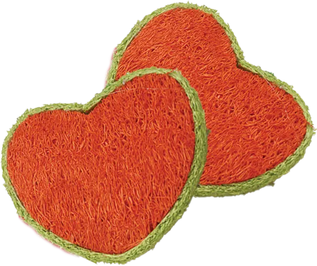 A & E Cage Loofah Hearts Small Animal Toy 1