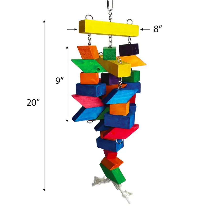 A & E Cage Happy Beaks Parallelogram Wooden Bird Toy 1