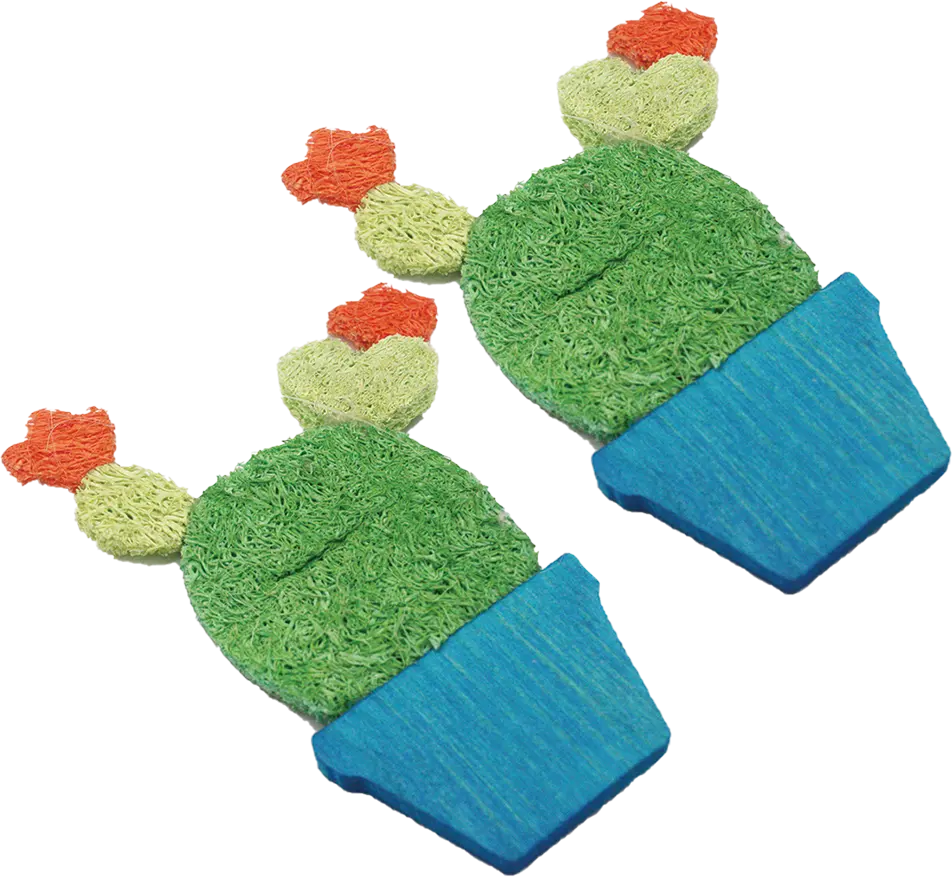 A & E Cage Loofah Potted Cactus Small Animal Toy 1