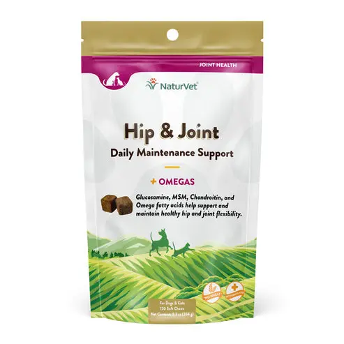 Naturvet Hip & Joint Plus Omegas Vitamins Glucosamine Soft Chews 1