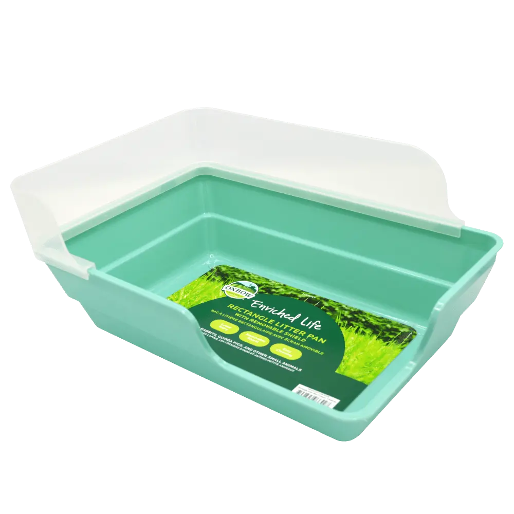 Oxbow Enriched Life Rectangle Litter Pan With Removable Shield 1