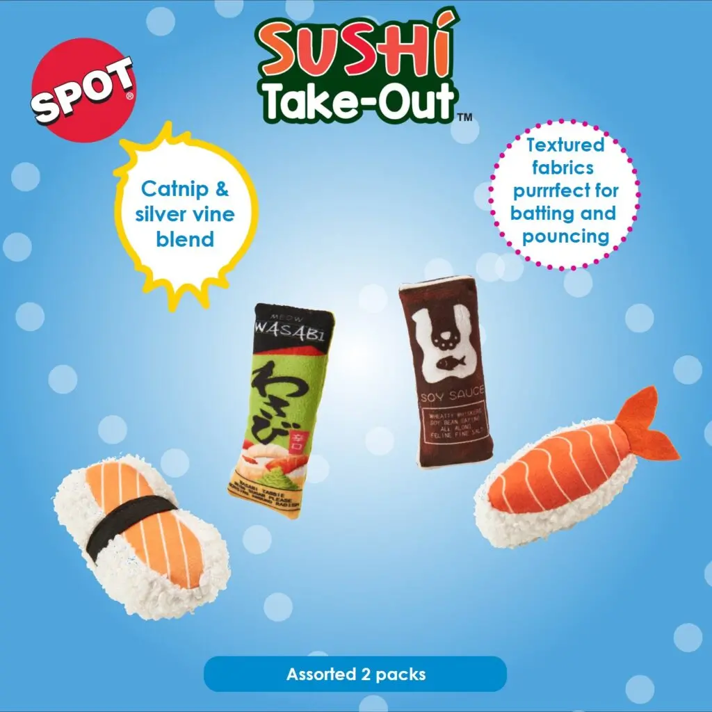Ethical Pet Spot Sushi Take-Out 2Pk Assorted Cat Toy 2