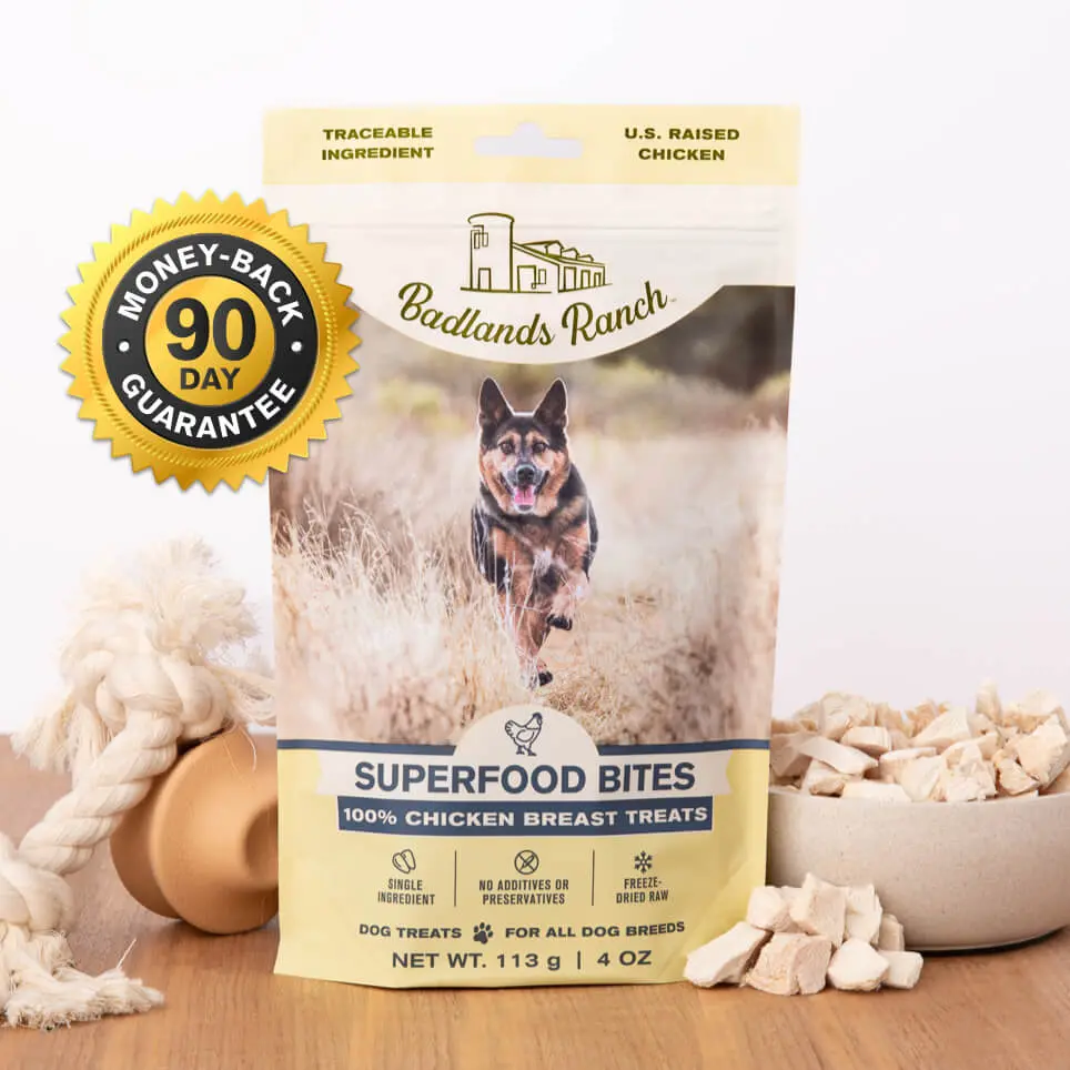 Badlands Ranch Freeze-Dried Raw Superfood Bites 100% Chicken Breast Treats Dog Food 1