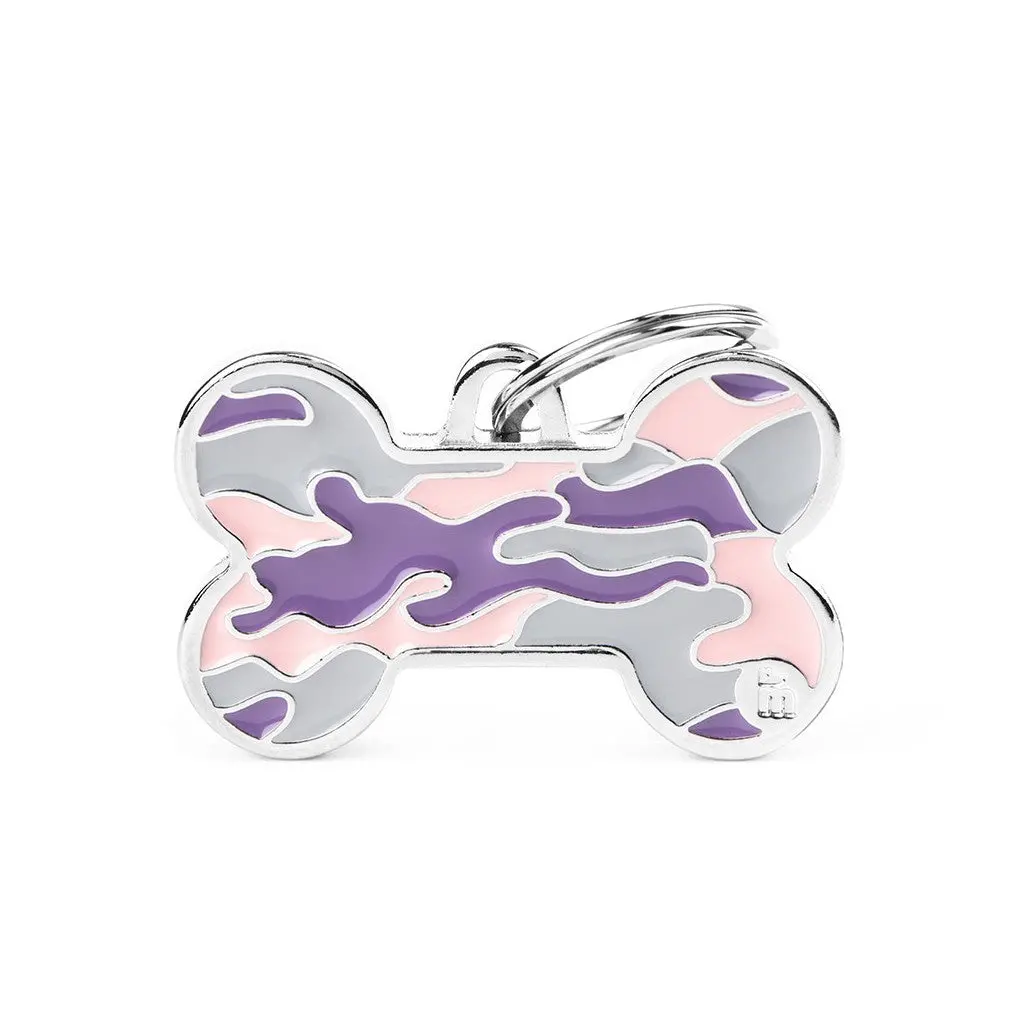 Myfamily Style Camouflage Big Pink Bone Id Tag 1