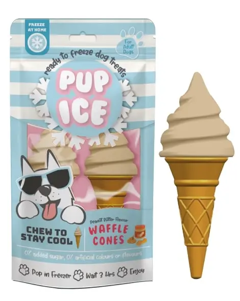 Ethical Pet Spot Waffle Cone Vanilla & Peanut Butter Flavor Dog Treats 1