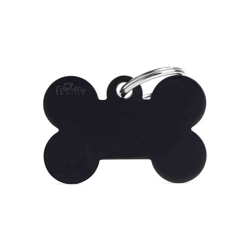Myfamily Id Tag Basic Collection Big Bone Black In Aluminum 1