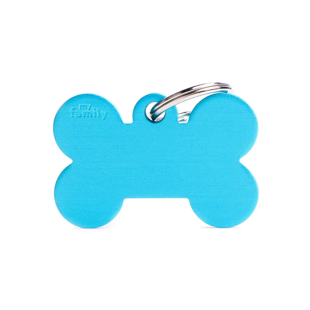 Myfamily Id Tag Basic Collection Big Bone Light Blue In Aluminum 1