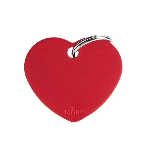 Myfamily Id Tag Basic Collection Big Heart Red In Aluminum 1