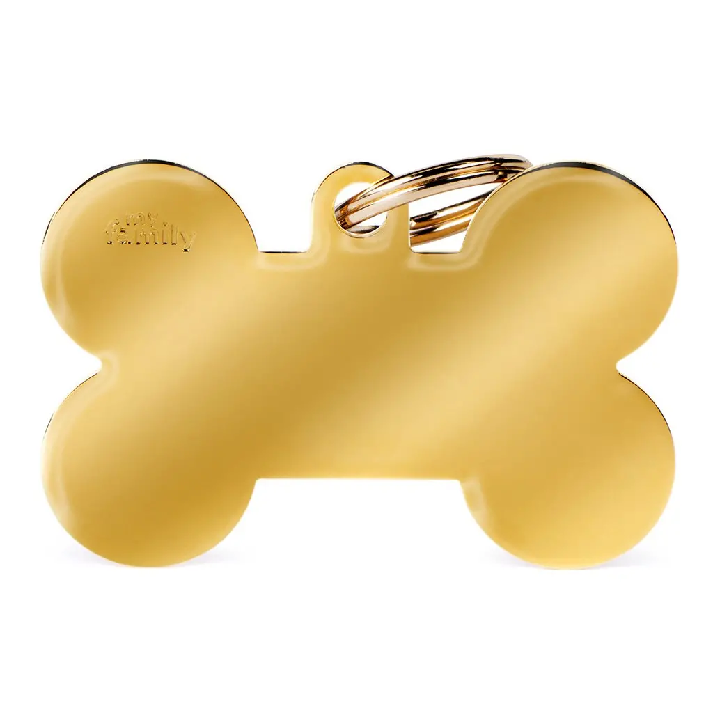 Myfamily Id Tag Basic Collection Bone Xl In Golden Brass Plated Brass 1