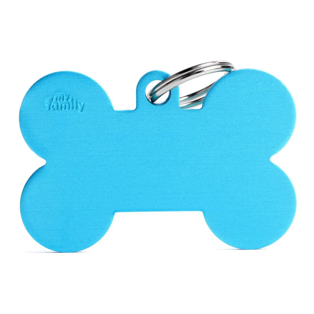 Myfamily Id Tag Basic Collection Bone Xl Light Blue In Aluminium 1