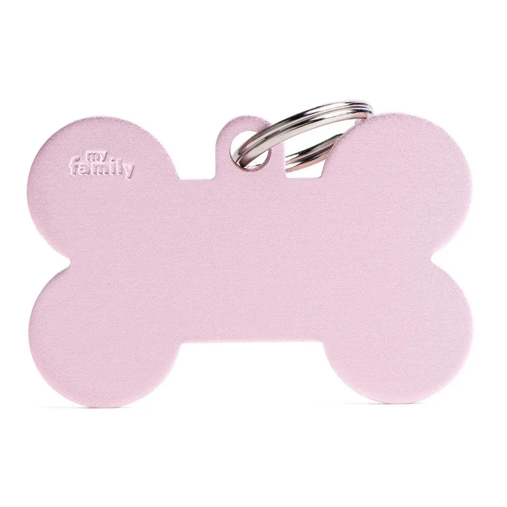 Myfamily Id Tag Basic Collection Bone Xl Pink In Aluminium 1