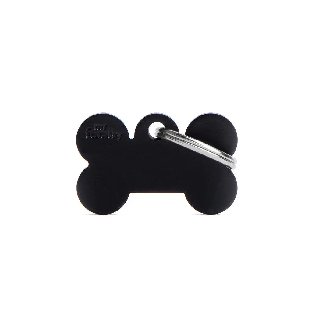 Myfamily Id Tag Basic Collection Small Bone Black In Aluminum 1