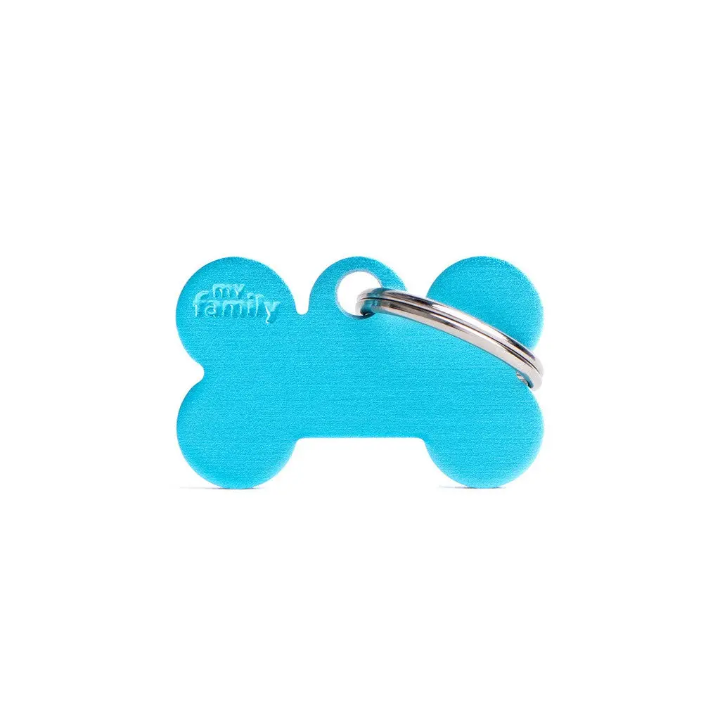 Myfamily Id Tag Basic Collection Small Bone Light Blue In Aluminum 1
