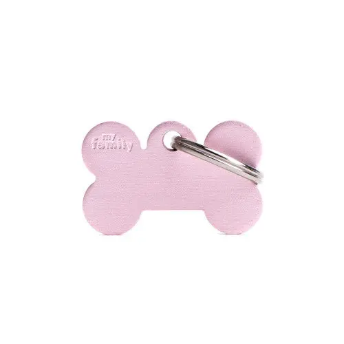 Myfamily Id Tag Basic Collection Small Bone Pink In Aluminum 1