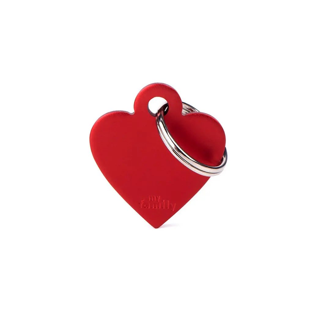 Myfamily Id Tag Basic Collection Small Heart Red In Aluminum 1