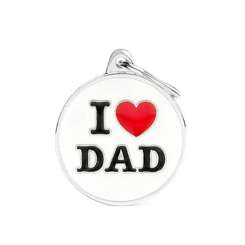 Myfamily Charms Big "I Love Dad" Id Tag 1