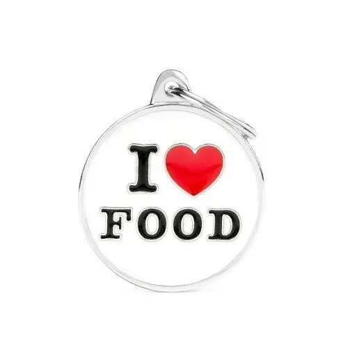 Myfamily Charms Big "I Love Food" Id Tag 1