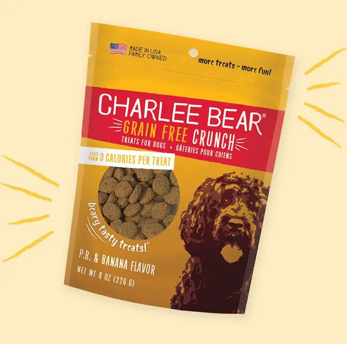 Charlee Bear Grain Free Crunch Peanut Butter & Banana Flavor Dog Treats 1