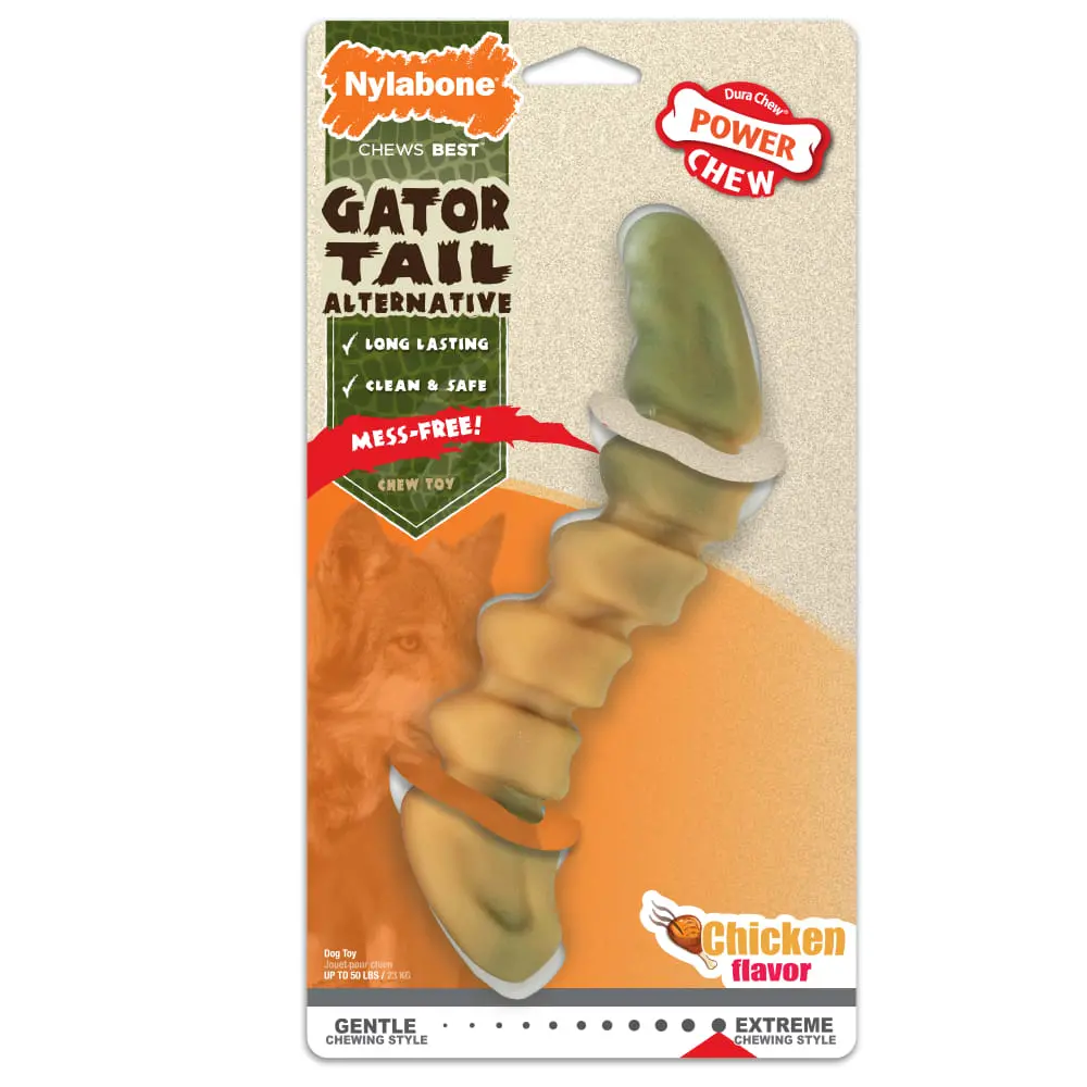 Nylabone Power Chew Gator Tail Alternative Chew Toy For Dogs 1