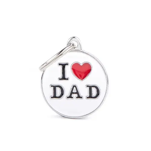 Myfamily Charms Small "I Love Dad" Id Tag 1